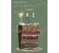 IC&G Nephew 30th Birthday Card - 30th Birthday Cake with an Embossed Foil Finish