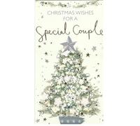 IC&G Special Couple Christmas Card with Floral Design, 13 x 22 cm