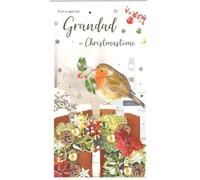 IC&G Special Grandad Christmas Card with Robin Design, 12 x 22 cm