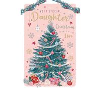 IC&G Very Special Daughter Christmas Card - Gorgeous Christmas Tree with Foil Detail