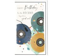 IC&G Vinyl Record Design Birthday Card, 12 x 19.5 cm