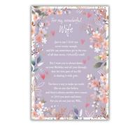 IC&G Wonderful Wife Birthday Card - Happy Birthday Card for Women with Sentimental Verse and Floral Cherry Blossom Border Design with an Embossed Foil Finish