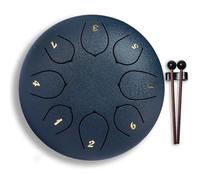 Ic Iclimetree Steel Tongue Drum - 6Inch 8 Note Rain Drum for Outside Garden, Meditation & Music Education Soothing, Hand-Tuned Steel Drum Instrument & Music Gift for Family, Friends & Kids(Navy Blue)