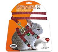 ICA DA1020 Dwarf Rabbit Harness and Strap Set, Red
