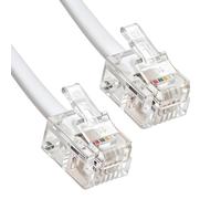iCables RJ11 to RJ11 Cable 5m, ADSL/DSL High Speed Broadband Internet Cable, Landline Phone Cable for Router, Modem to Phone Socket/Microfilter - BT, Sky, Talk Talk, Plusnet, Vodafone, EE - White (5M)