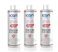 Ican 99.9% Pure Isopropyl Rubbing Alcohol First Aid Antiseptic Multi purpose use - Pack of 3 (3 x 500ml)
