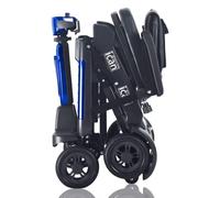 iCan EasyFold X-11 Manual Folding Mobility Scooter - Lightweight 21Kg with Battery, Manual Folding, Long Range, LED Display - Portable Mobility Scooter for Seniors, Class 2, UK Regulated (Blue)