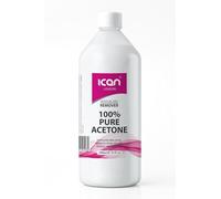 Ican London 100% Pure Acetone Nail Polish Remover UV GEL Soak Off 1litre (1000ml) clear