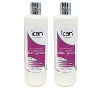 ICan London Kojic Lightening Body Lotion, Glycolic Acid, Niacinamide, Vitamin C, 2 x 500ml