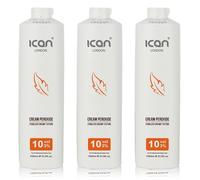 ICAN London Professional Cream Peroxide, 10 Volume 3%, 1000 ml, Pack of 3