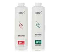 ICAN London Professional Cream Peroxide, 20 Volume 6% 1L + 30 Volume 9% 1L, Combo Pack