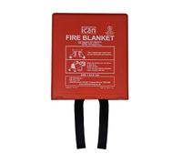 Ican PRODUCTS Hardcase BSI Kitemarked Fire Blanket 1.2m x 1.2m - Certified to BS EN 1869:2019 - Premium Glass Fibre Emergency Fire Blanket, Wall-Mountable - Home, Kitchen & Workplace Fire Safety