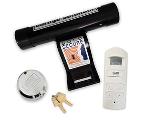 iCan Products MA20 Motion Sensor Alarm & Garage Defender Master Bundle, 130dB Wireless Security Alarm with Flashing Lights and Heavy-Duty Garage Padlock, Complete Security Solution for Garages