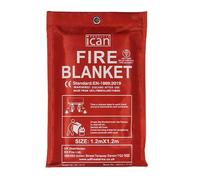 Ican PRODUCTS Softcase BSI Kitemarked Fire Blanket 1.2m x 1.2m - Certified to BS EN 1869:2019 (KM775345) - Premium Softcase Emergency Fire Blanket in Red - Kitchen, Home & Workplace Fire Safety