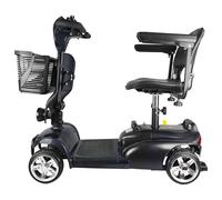 iCAN X-02 2025 Model Portable Mobility Buggy (Black), 120 Kg Capacity, 12.5 Mile Long Range, Removable Battery, UK Regulated, LED Headlight, Removable Basket, CupHolder, Light Weight, Front Fairing