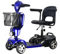 iCAN X-02 2026 Model Portable Mobility Scooter (Blue), 120 Kg Capacity, 12.5 Mile Long Range, Removable Battery, UK Regulated, LED Headlight, Removable Basket, CupHolder, Light Weight, Front Fairing