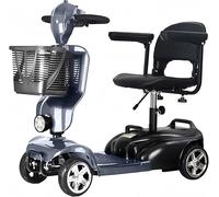 iCAN X-02 2026 Model Portable Mobility Scooter (Grey), 120 Kg Capacity, 12.5 Mile Long Range, Removable Battery, UK Regulated, LED Headlight, Removable Basket, CupHolder, Light Weight, Front Fairing