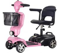 iCAN X-02 2027 Model Mobility Scooter, 120 Kg Capacity, 12.5 Mile Long Range, Removable Battery, UK Regulated, LED Headlight, Removable Basket, Cup Holder, Front Fairing (Pink)