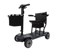 iCAN X-03 Collapsible Folding Mobility Scooter, Dual 6.6ah Removable Lithium Battery, 15 Miles Range, 18.5kg Lightweight, Triple Storage Design, Compact Travel Scooter, 125kg Max Load (Grey)