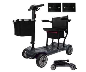 iCAN X-03 Collapsible Folding Mobility Scooter, Dual 6.6ah Removable Lithium Battery, 15 Miles Range, 18.5kg Lightweight, Triple Storage Design, Compact Travel Scooter, 125kg Max Load (Grey)