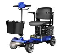 iCAN X-05 2026 Model Portable Mobility Scooter, 135 Kg Capacity, 13.75 Mile Long Range, Front & Rear Removable Battery, LED Headlight, Removable Basket, Extra Storage, Light Weight, Class 2 UK. (Blue)