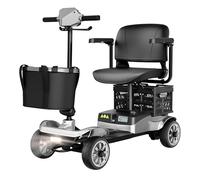 iCAN X-05 2026 Model Portable Mobility Scooter, 135 Kg Capacity, 13.75 Mile Long Range, Front & Rear Removable Battery, LED Headlight, Removable Basket, Extra Storage, Light Weight, Class 2 (Silver)