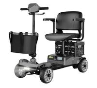 iCAN X-05 2026 Model Portable Mobility Scooter, 135 Kg Capacity, 13.75 Mile Long Range, Front & Rear Removable Battery, LED Headlight, Removable Basket, Extra Storage, Light Weight (Titanium)