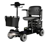 iCAN X-05 2026 Model Portable Mobility Scooter, 135 Kg Capacity, 13.75 Mile Long Range, Front & Rear Removable Battery, LED Headlight, Removable Basket, Extra Storage, Light Weight (Black)