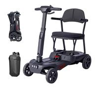 iCAN X-15 Folding Mobility Scooter 2026 Model, 10ah Removable Battery, 10 Miles Range, 18kg Lightweight, Canvas Bag, LCD Display, Compact Travel Scooter for Senior, UK Class 2 (Black)