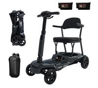 iCAN X-15 Folding Mobility Scooter 2026 Model, Dual Removable Lithium Battery, 15 Miles Range, 18kg Lightweight, Canvas Bag, LCD Display, Compact Travel Scooter for Senior, UK Class 2 (Grey)