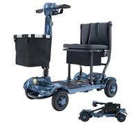 iCAN X-17 Collapsible Folding Mobility Scooter 2026 Model, 10ah Removable Lithium Battery, 10 Miles Range, 17kg Lightweight, Dual Storage Bag, Compact Travel Scooter for Senior, UK Class 2 (Blue)