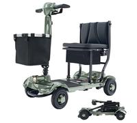 iCAN X-17 Collapsible Folding Mobility Scooter 2026 Model, 10ah Removable Lithium Battery, 10 Miles Range, 17kg Lightweight, Dual Storage Bag, Compact Travel Scooter for Senior, UK Class 2 (Green)