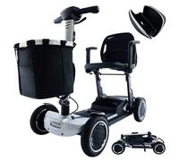 iCAN X-18 Collapsible Folding Mobility Scooter, 13ah Removable Lithium Battery, 12.5 Miles Range, 18kg Lightweight, Triple Storage Design, Compact Travel Scooter for Senior, 125kg Max Load (Silver)