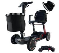 iCAN X-18 Collapsible Folding Mobility Scooter, 13ah Removable Lithium Battery, 12.5 Miles Range, 18kg Lightweight, Triple Storage Design, Compact Travel Scooter for Senior, 125kg Max Load (Black)