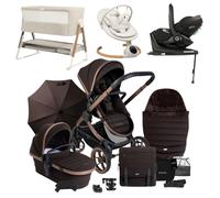 iCandy Peach 7 Luxury 360 Car Seat New Parent Bundle With Bouncer And Bedside Crib