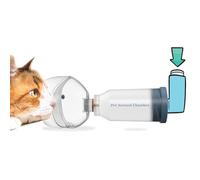 ICARE-PET Pet Aerosol Inhaler Chamber for All Cats and Small Dogs, Pet Designed Silicone Mask, Canine Inhaler Spacer for Pet Asthma Problems