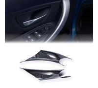 iCarPro Door Pull Handle Sticky Fix Cover Interior Trim for BMW F30 3 Series 320,328,330,335,340,F80 M3 2012-2018, F32 4 Series 420,428,435,440,F82 M4 2014-2019 (Left +Right, Carbon Fiber)