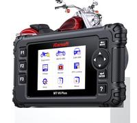 iCarsoft MT V6 Plus Motorcycle Scanner Diagnostic Tool, Motorbike All Systems Bidirectional Code Reader with Full Reset Services/Active Test/Auto Scan/Live Data,ABS Bleeding,Moto OBD+Car OBD Diagnosis
