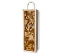 iCaseDesigner Engraved Personalised Wooden Wine Box with Acrylic Slide Lid & Gold Silk Lining - Aged To Perfection