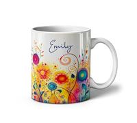 iCaseDesigner Personalised Abstract Floral Mug - 11oz Ceramic Cup. 2. Floral Sunrise. 7 Designs to Choose from. Add Any Name