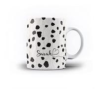 iCaseDesigner Personalised Animal Print Mug with Name and Heart. 11oz Ceramic Mug. 9. Dalmation Dots