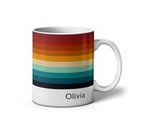 iCaseDesigner Personalised Colour Band Gradient Mug - 11oz Ceramic Mug. 3. Red-Orange-Blue. 32 Gradients to Choose from. Add Any Name
