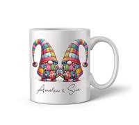 iCaseDesigner Personalised Gonk Gnome Mug - She & She Couple Gonk Cup - 11oz Ceramic.
