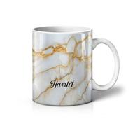 iCaseDesigner Personalised Marble Mug - Custom Name Luxury Agate & Geode Design Cup, Elegant Stone Effect Coffee Mug Gift - 21. Champagne Vein