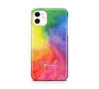iCaseDesigner Personalised Painting Watercolour Name with Heart Phone Case Compatible with iPhone 11 Pro Max. 14. Rainbow Swirl