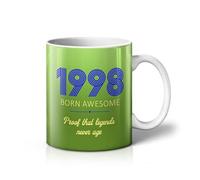 iCaseDesigner Personalised Retro Year Birthday Mug - Bright Colour Collection | Fun Colourful Designs, Add Any Year and A Message - 4. Zesty Lime