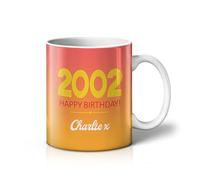 iCaseDesigner Personalised Retro Year Birthday Mug - Bright Colour Collection | Fun Colourful Designs, Add Any Year and A Message - 7. Sunset Sorbet