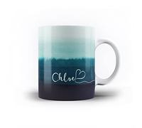 iCaseDesigner Personalised Watercolour Painting Name with Heart 11oz Ceramic Mug - 10. Deep Sea Turquiose
