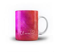 iCaseDesigner Personalised Watercolour Painting Name with Heart 11oz Ceramic Mug - 18. Stormy Sunset