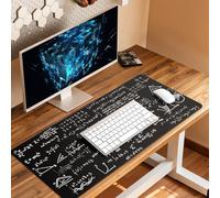 iCasso Black Desk Mat,Cute Math Keyboard Mats,Educational Computer Pad for Desktop,Anti-Slip Rubber Base Desk Protector Pad,Extra Large Mouse Pad for Gaming Office Home School